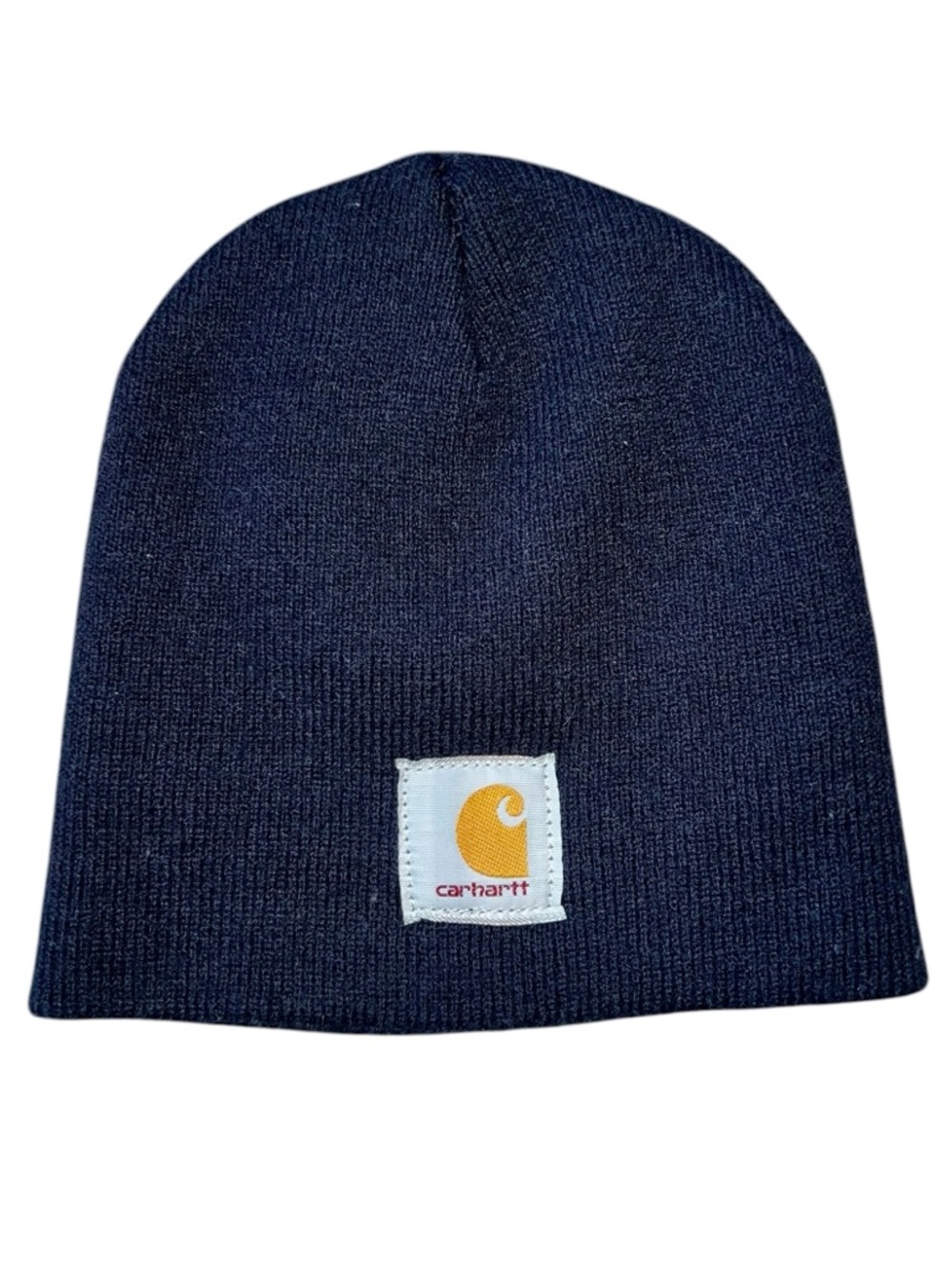 CARHARTT Knit Logo Beanie Navy Blue - Picture 2 of 3